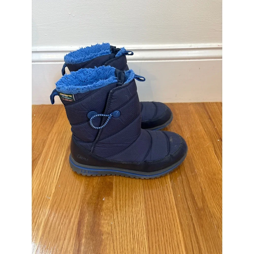 LL Bean Kids Ultralight‎ Primaloft Winter Boots Navy Blue Size 3
